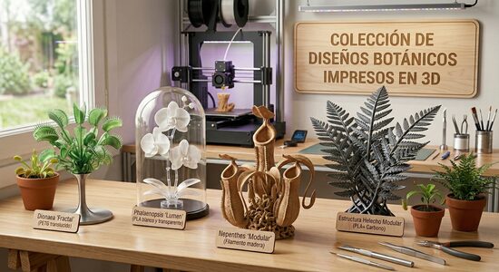 Diseños botánicos impresos en 3D